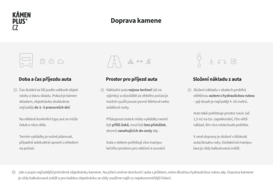 Důležité informace k nákladní dopravě kamene